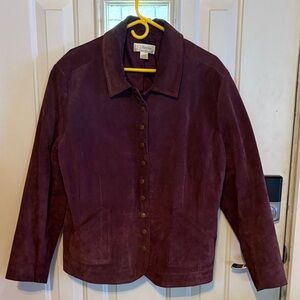 C. J. banks Burgundy Suede Jacket